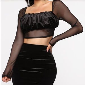 Velvet 2pc Skirt Set